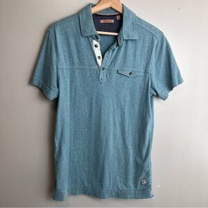 Jeremiah Men's Turquoise Blue Cotton Polo Shirt Size Small EUC